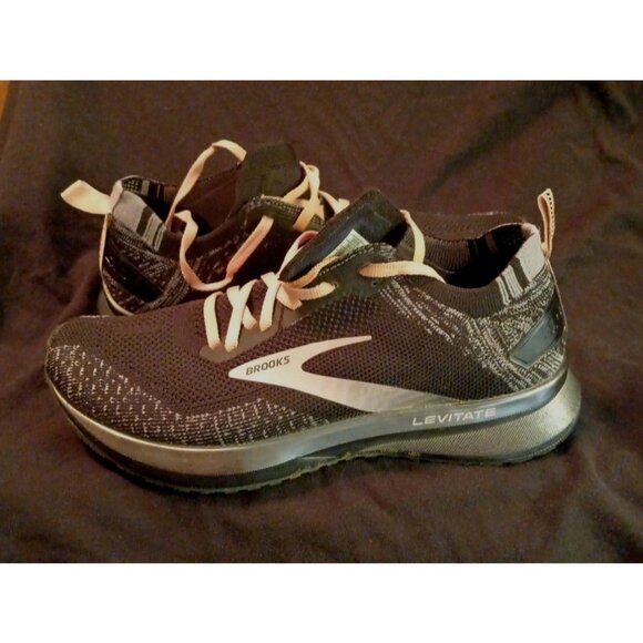 Brooks Levitate 4 Black Pink Women Neutral Road Running Shoes Sz US 7 Medium B - Picture 1 of 14